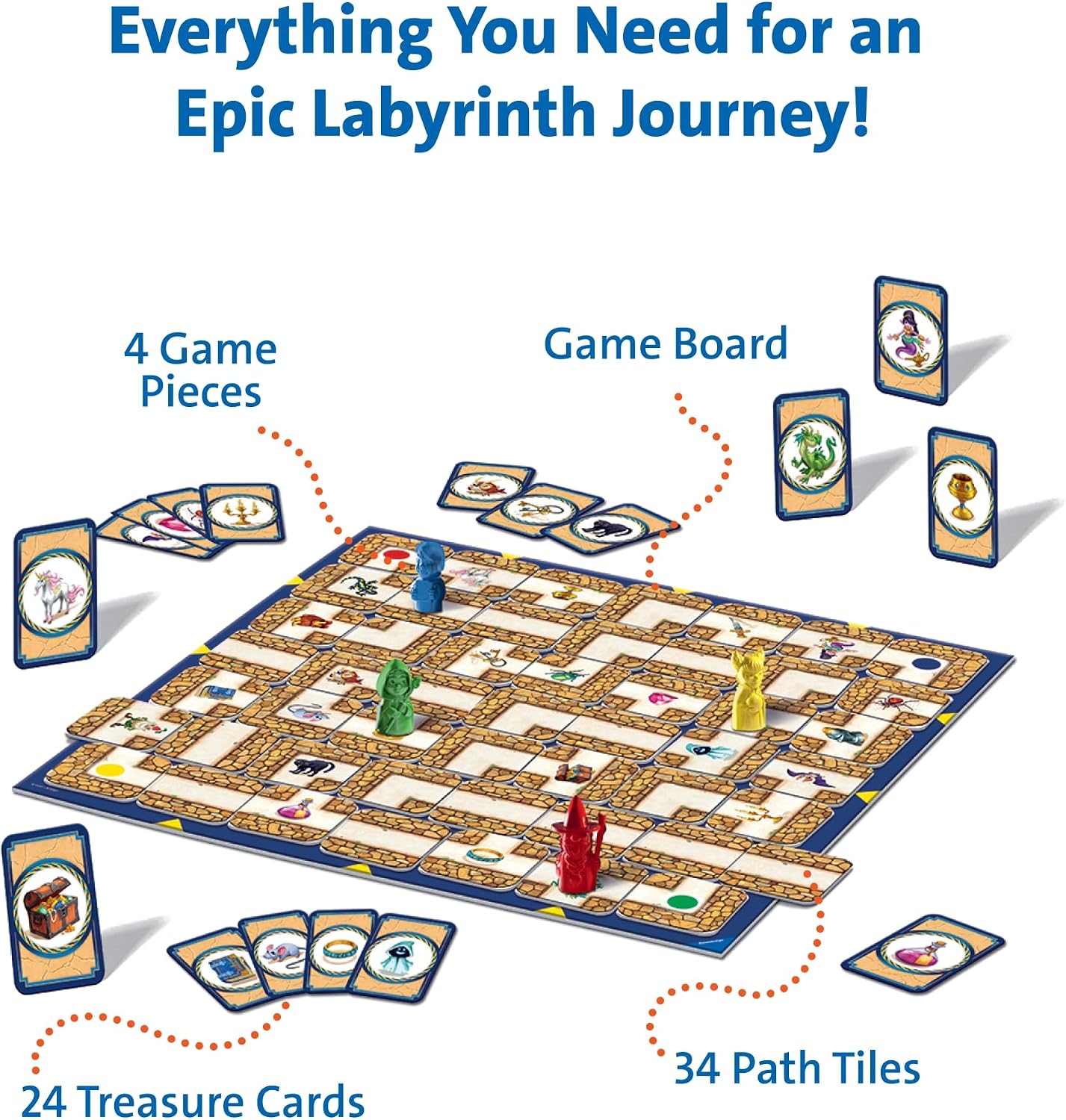 Ravensburger Labyrinth Board Game - A Strategic Maze Challenge for Family Nights - Find Treasures & Block Opponents