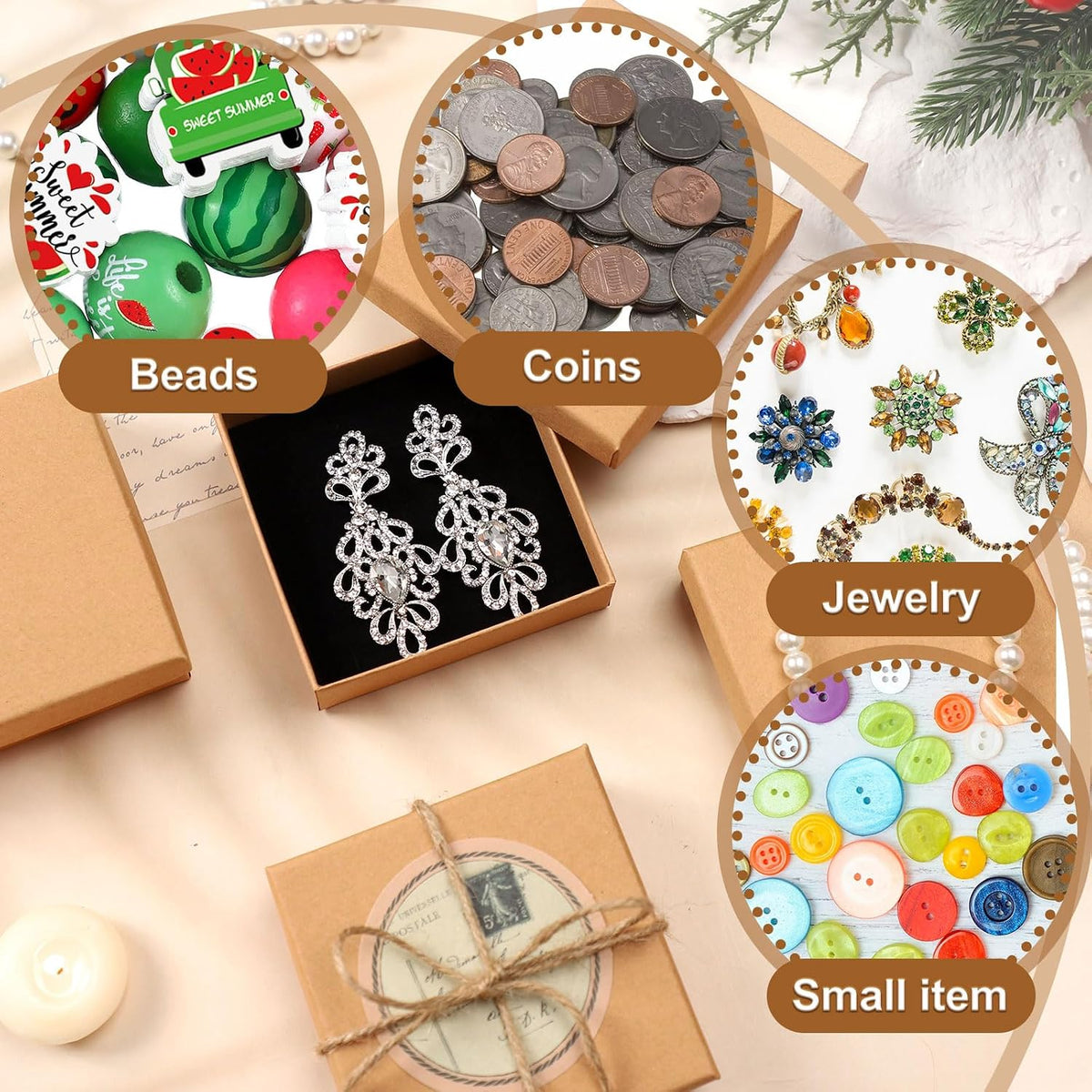 100 Pcs Christmas Jewelry Gift Box Bulk