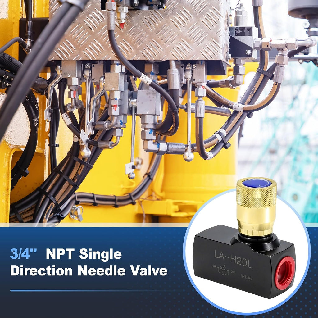 3/4" NPT Ports Hydraulic Flow Control Needle Valve Carbon Steel