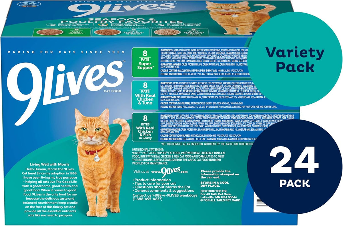 Seafood & Poultry Favorites Wet Cat Food Variety Pack, 5.5 oz