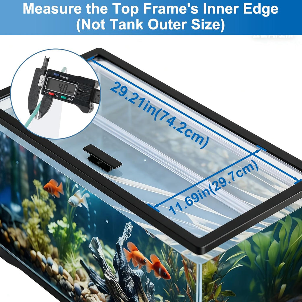 HeliumX 29.21 x 11.69 x 0.16in Aquarium Lid Clear Tempered Glass Canopy