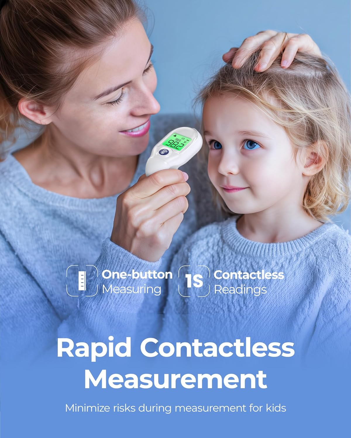 Forehead Thermometer for Adults Kids, Non-Contact Baby Thermometer, Medical Infrared Digital Thermometer, Instant and
