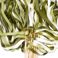 40Pcs Wedding Ribbon Sticks with Bells White Sage Green Streamers Fairy Stick Wands Ribbon Tassel Wands for Baby