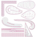 Fashion Clear Metric Sewing Ruler Set,French Curve Pattern Rulers for Beginners, Tailors, Designers, Quilting