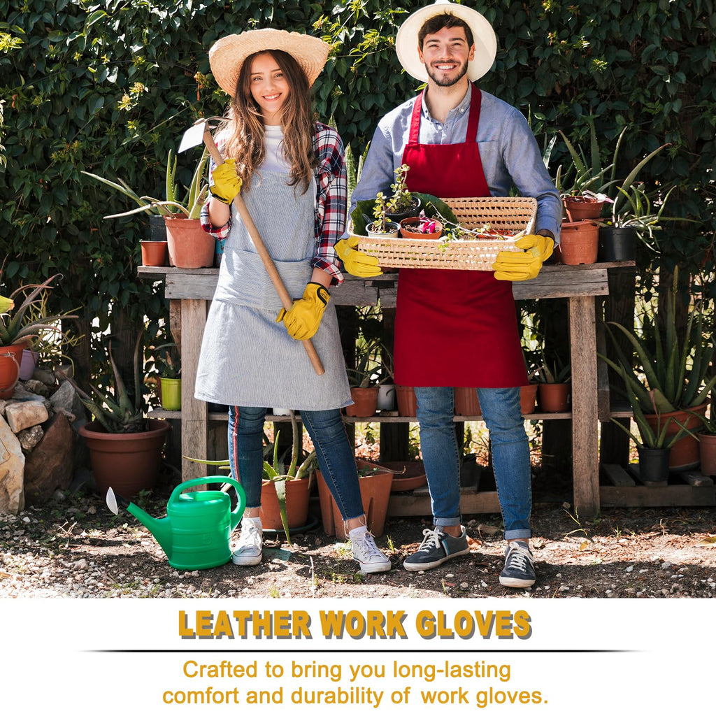 Leather Work Gloves for Men Women