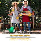 Leather Work Gloves for Men Women