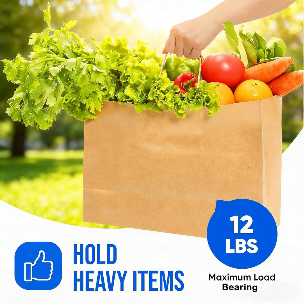 10PCS kraft paper bags,16x6x12 Inches,Large brown kraft paper bags with handles, Paper Bag, Shopping/Gift/Retail Bag