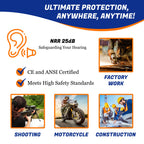 Quality Reusable Earplugs 100 Pair - 25dB Corded Silicone Ear Plugs for Shooting Construction Work Ear Plugs