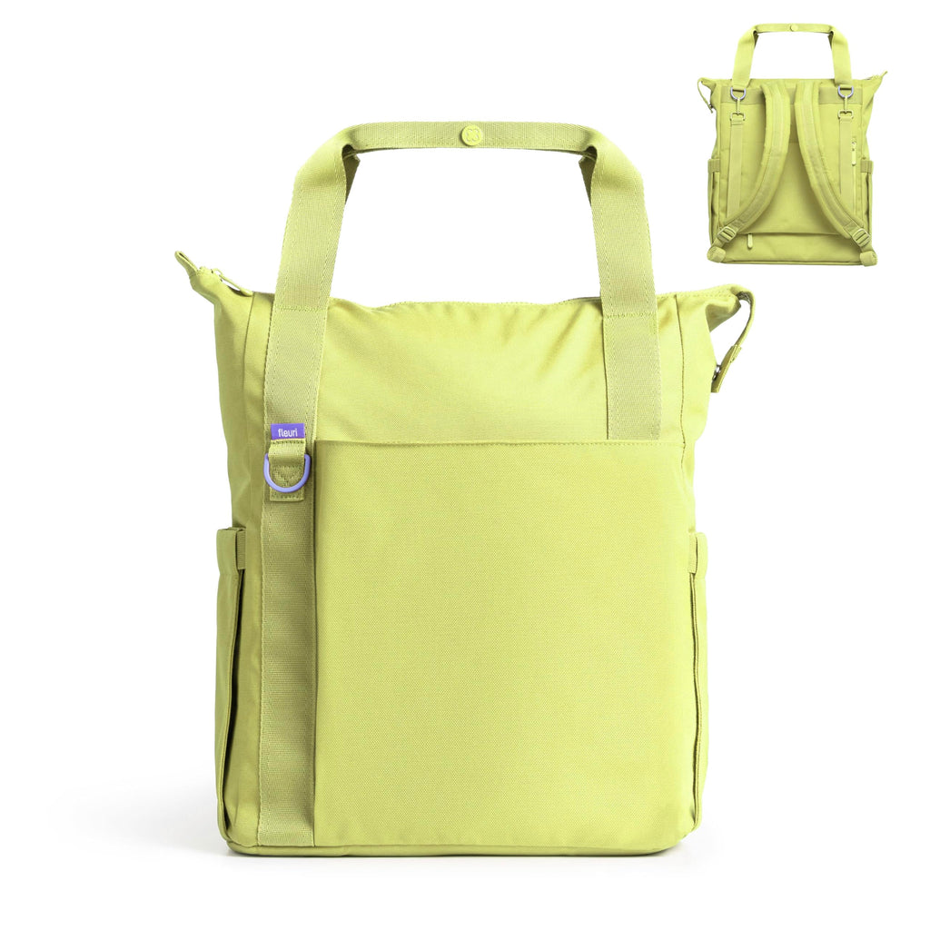 Fleuri All-Day Diaper Bag Backpack, Easy-Clean, Honeydew
