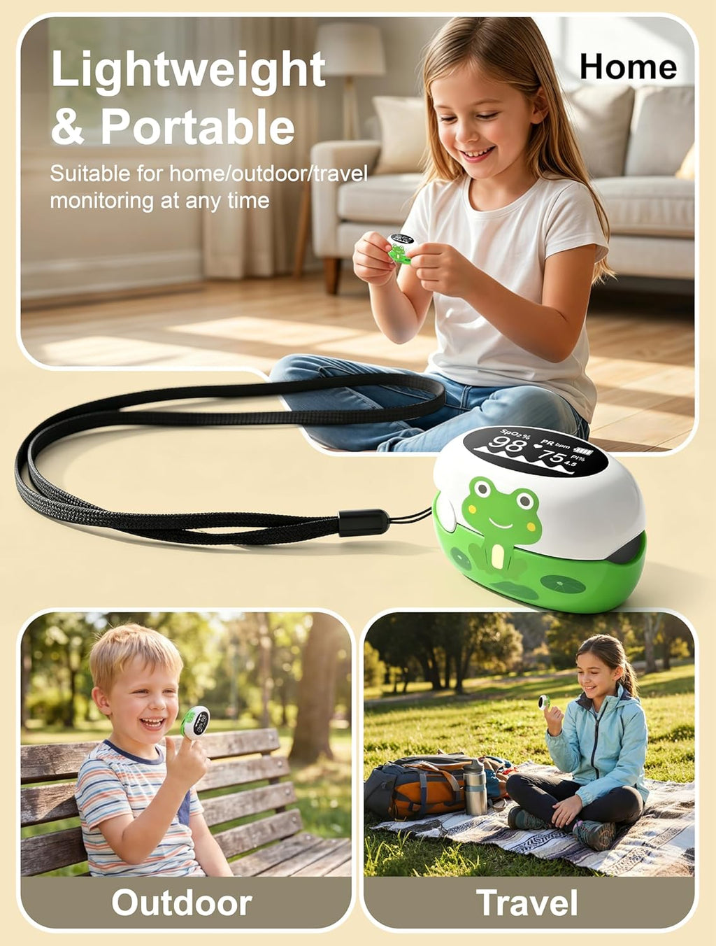 Fingertip Pulse Oximeter, Rechargeable Blood Oxygen Saturation Monitor with OLED Display, 7 Seconds Spo2 & PR