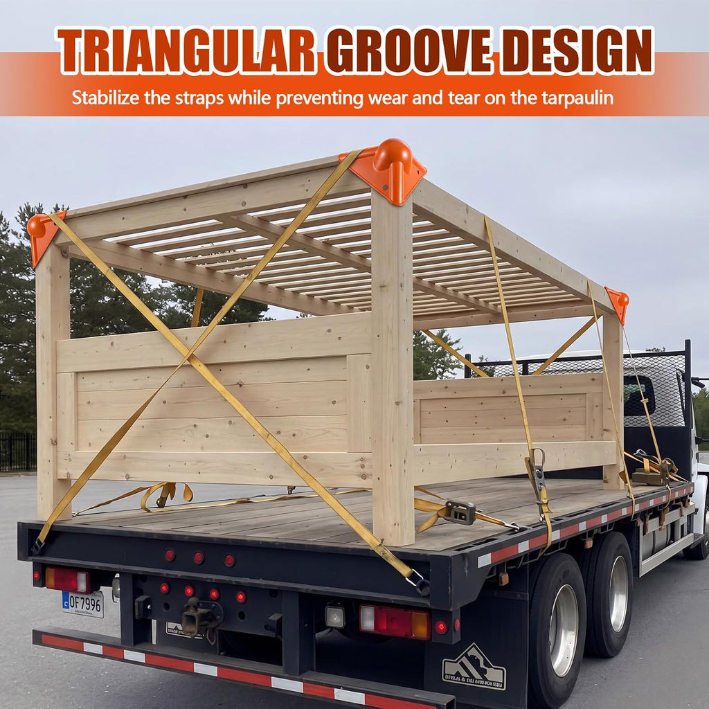 24 Pack Corner Edge Protectors, Triangular Cargo Load Guards, Orange
