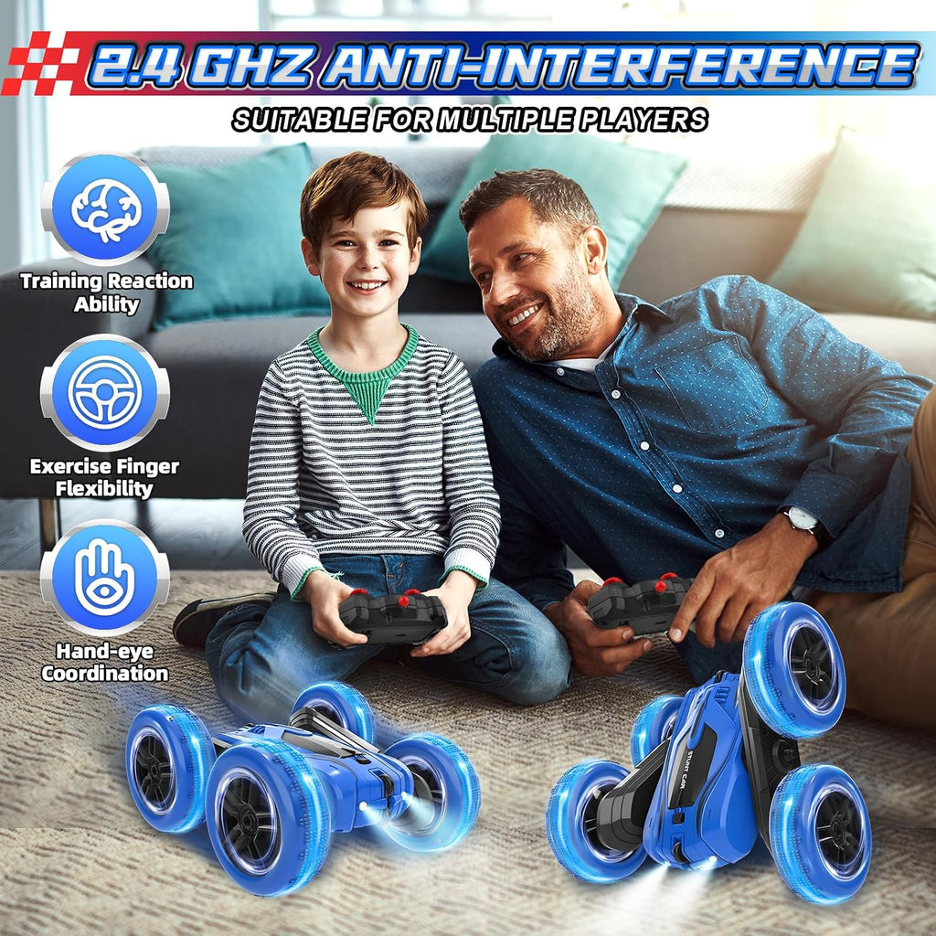 Remote Control Car, RC Stunt Car Double-Sided 360° Rotating 4WD 2.4GHz Kids Toys for Ages 5-7 8-13, Birthday Xmas