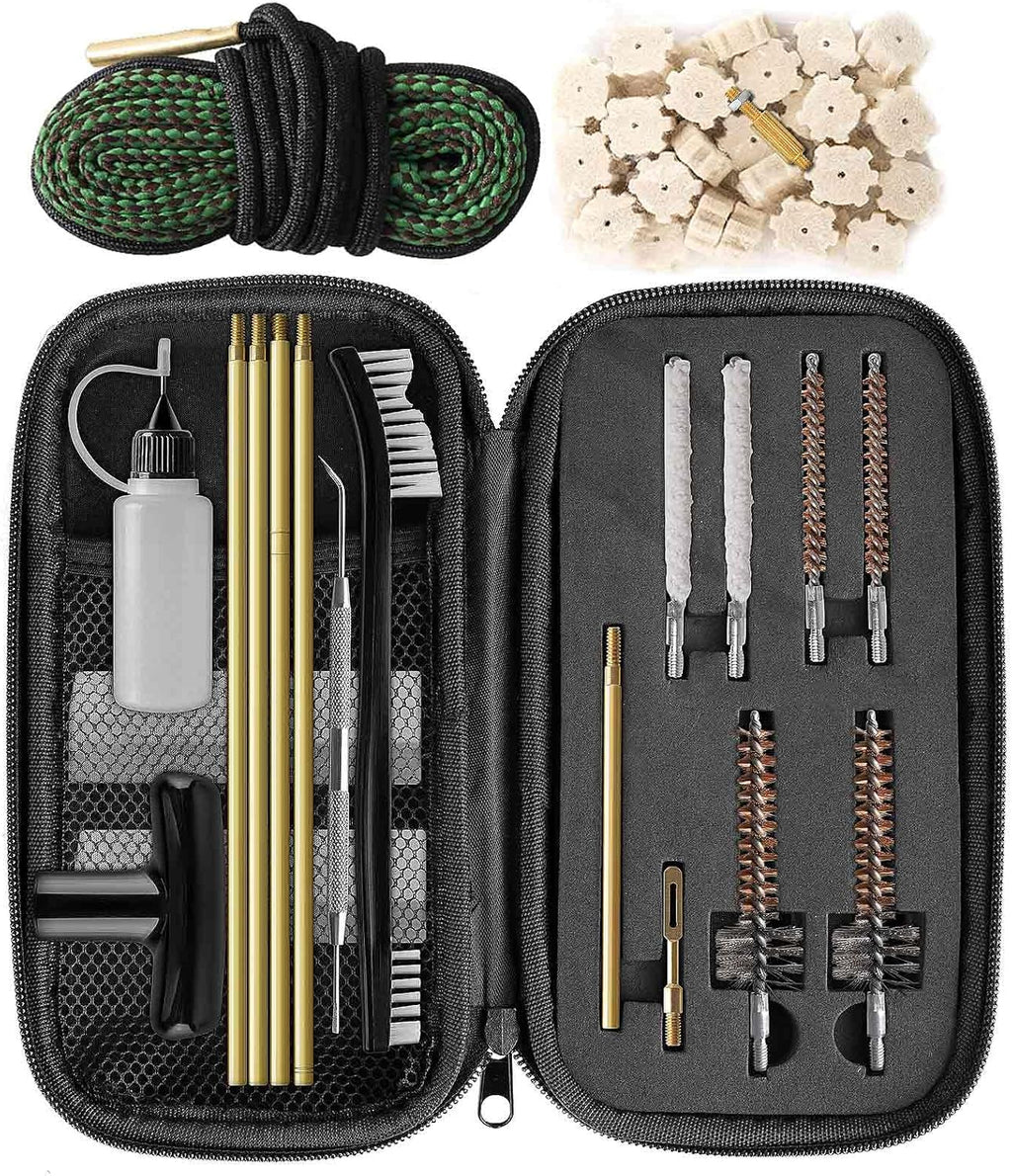 Universal Gun Cleaning Kit for .22 .223Cal 5.56mm .22LR Rifle Pistol, Bore Chamber Brush,Bore Mop,Gun Snake,Star