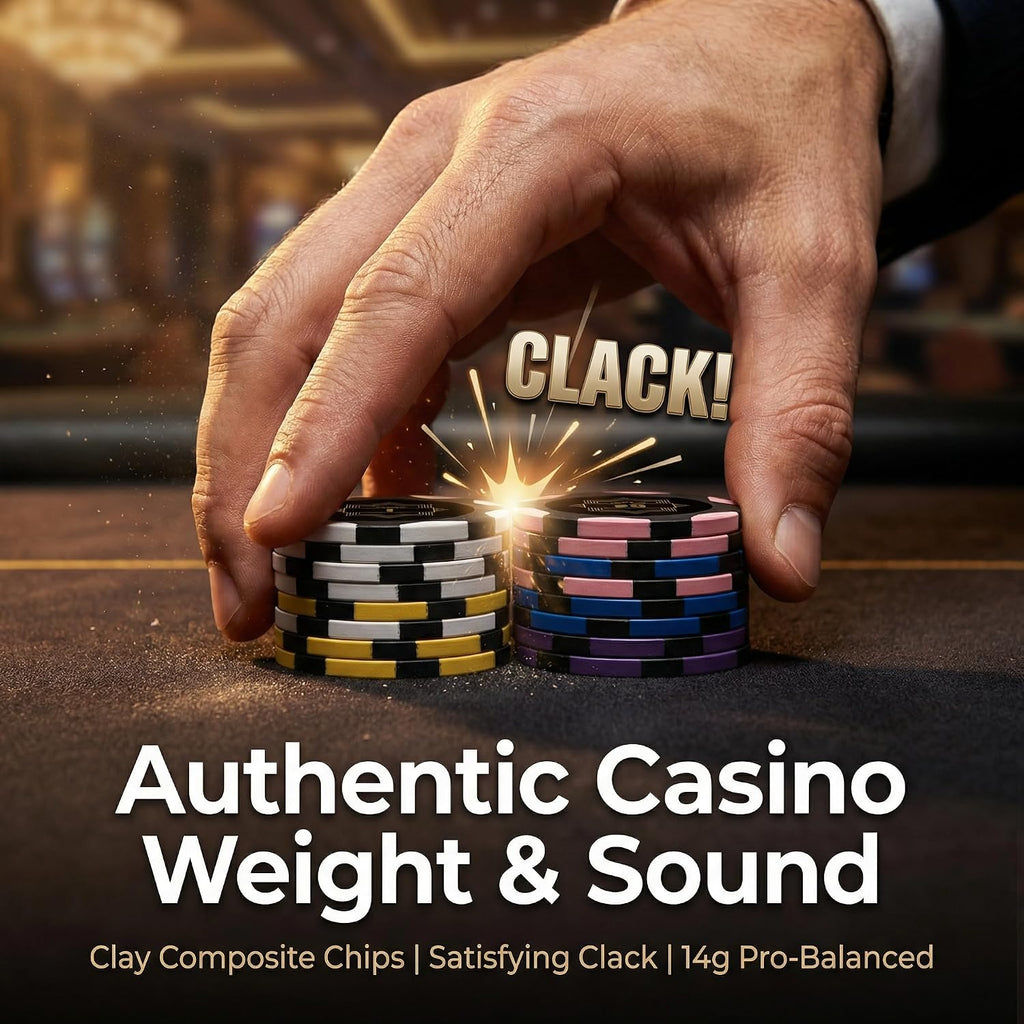 500-Piece Poker Chip Set with Numbered 14g Chips and Aluminum Case | Clay composite build gives 2 to 10 players