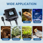 Smart WiFi Temperature and Humidity Controller with Timer Outlet, 3-in-1 Reptile Thermostat Hygrostat, App Control