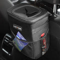 Car Trash Can with Lid and Storage Pockets - 100% Leak-Proof Organizer, Waterproof Garbage Can, Multipurpose Trash