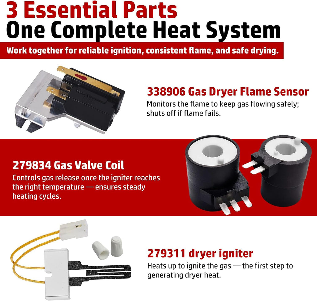 Gas Dryer Full Repair Kit for Kenmore Whirlpool