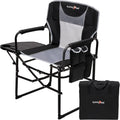 Camping Directors Chair, Heavy Duty,Oversized Portable Folding Chair with Side Table, Pocket for Beach