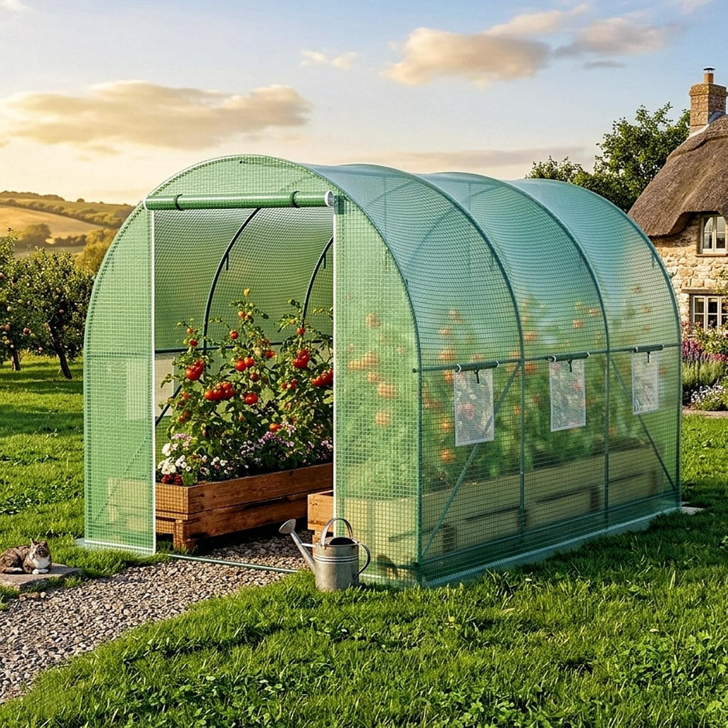 10x7x7 FT Walk-in Greenhouse for Outdoors for Winter Plant Protection,6-Ventilated Screen Window Portable Greenhouse