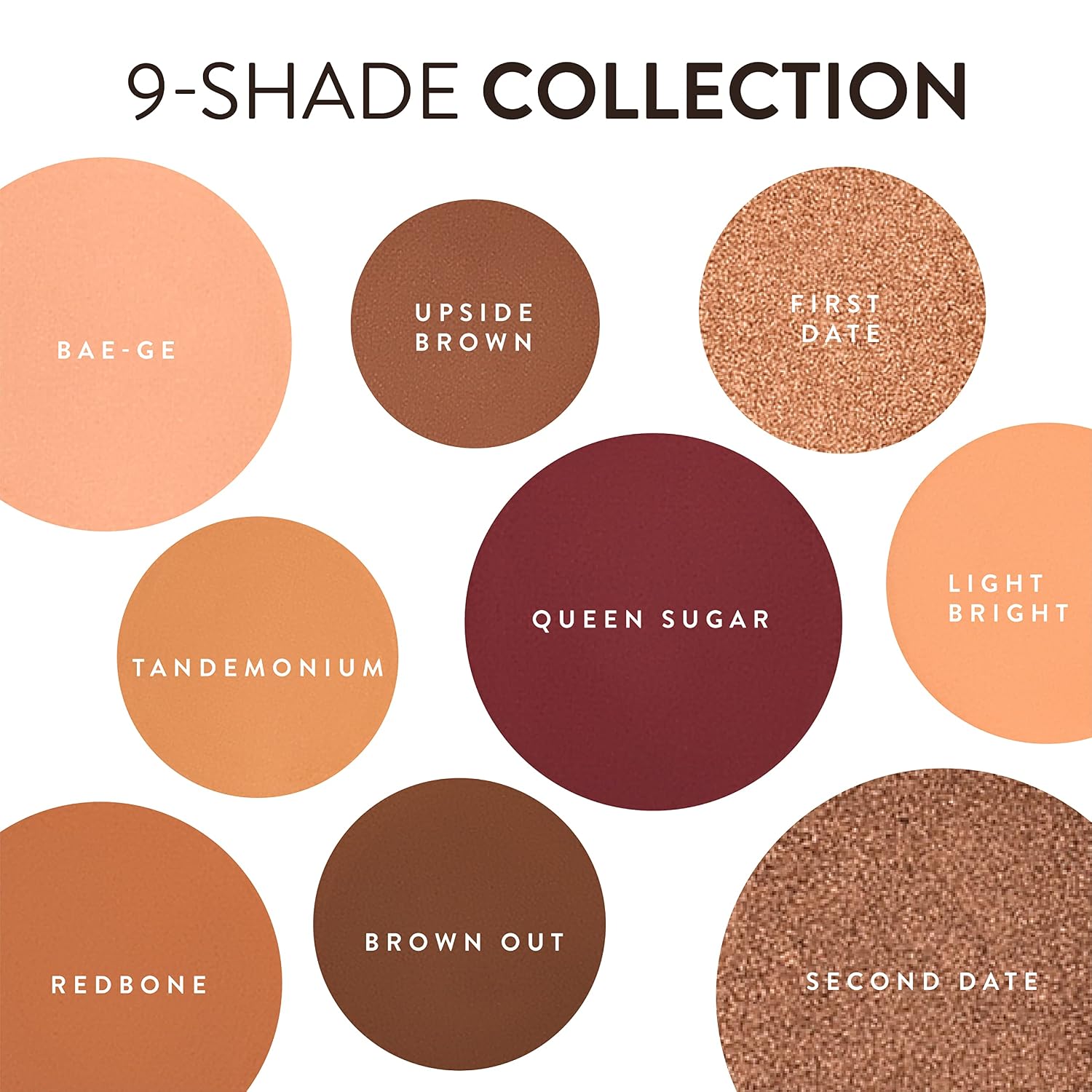 Cosmetics Eyeshadow Palette Nude and Dark Eyeshadows, 16.38g/0.58oz | Vegan, Paraben-Free Cruelty-Free Makeup, Made