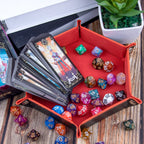 2 Pcs Dice Tray PU Leather Dice Trays Folding Hexagon Dices Holder