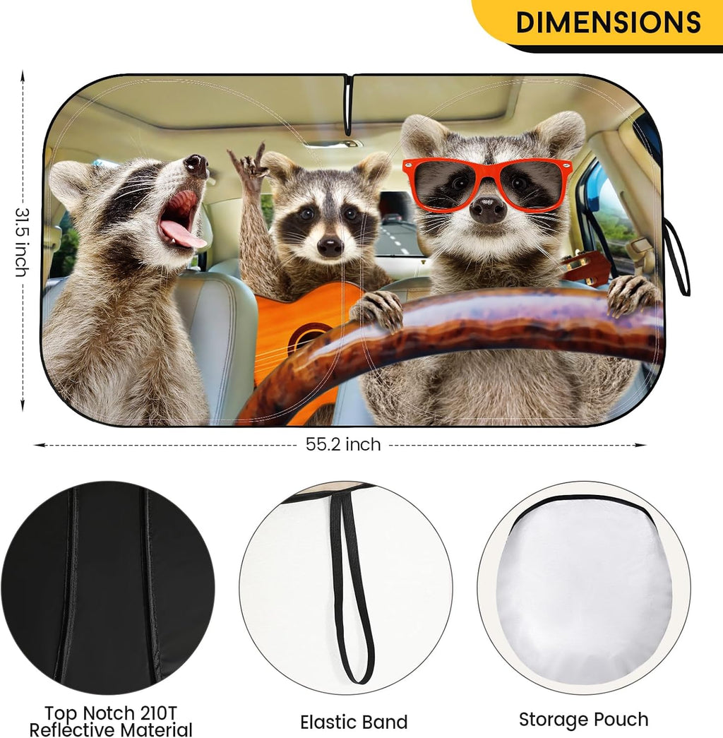 Car Windshield Sun Shade - Foldable Car Sun Shade Windshield for Front Window, Reflector Sunshade Offers Ultimate