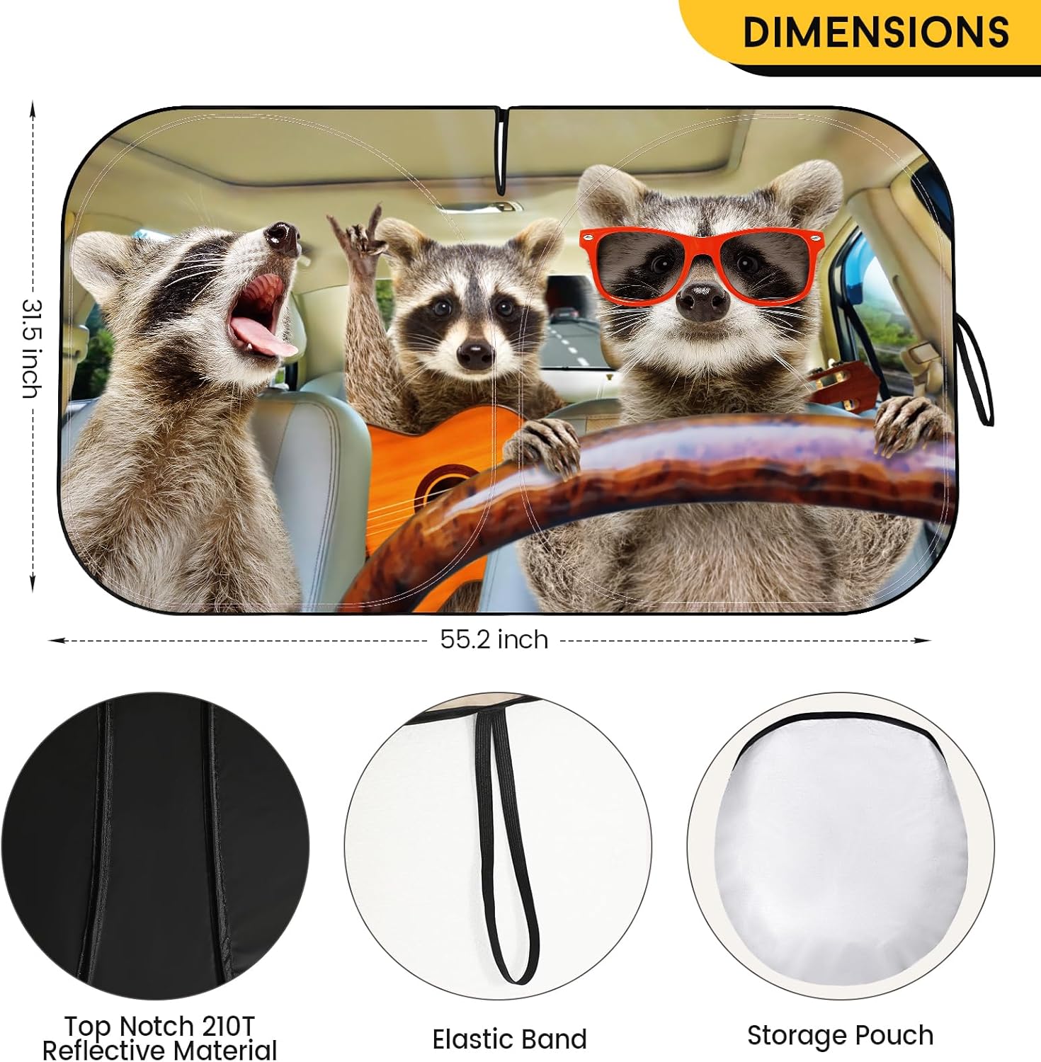 Car Windshield Sun Shade - Foldable Car Sun Shade Windshield for Front Window, Reflector Sunshade Offers Ultimate