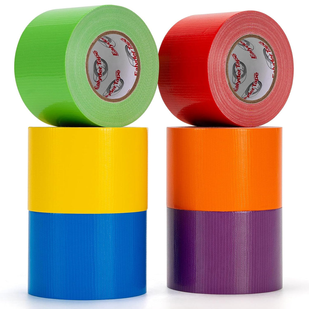 6 Rolls Rainbow Colored Duct Tape 2" x 15Yd Heavy Duty Waterproof Tape
