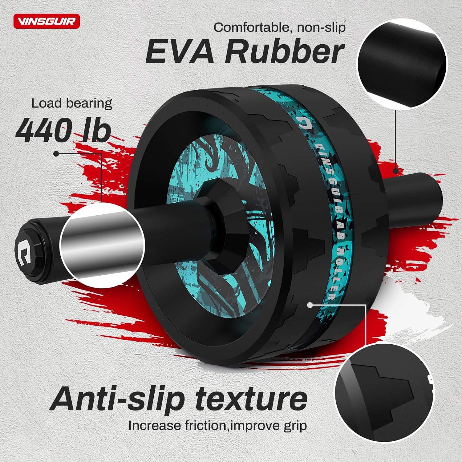 Ab Roller Wheel, Abs & Core Workout Equipment for Home Gym with Knee Pad Accessories, Abdominal Wheel for Full-body