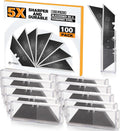 Utility Knife Blades, Never Rust, Blackened SK-2 Steel, 100-Pack