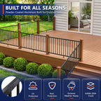 4 Pack 36 in H x 8 ft W Modular Aluminum Deck Railing Kit(4 Pannel)