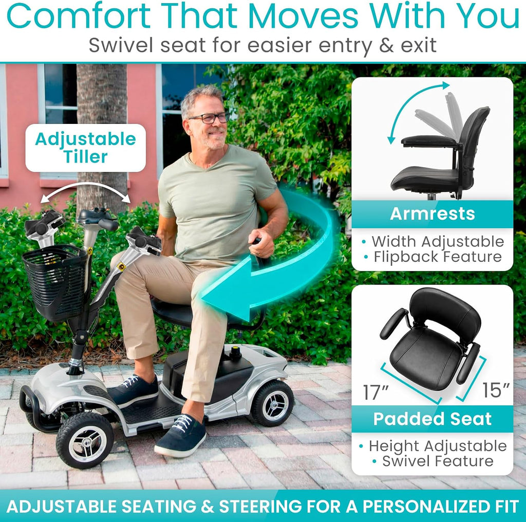 4 Wheel Mobility Scooter - Electric Powered Wheelchair Device