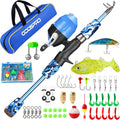 Kids Fishing Pole - Portable Telescopic Kids Fishing Rod and Reel Combo Kit - with Spincast Fishing Reel Tackle Box