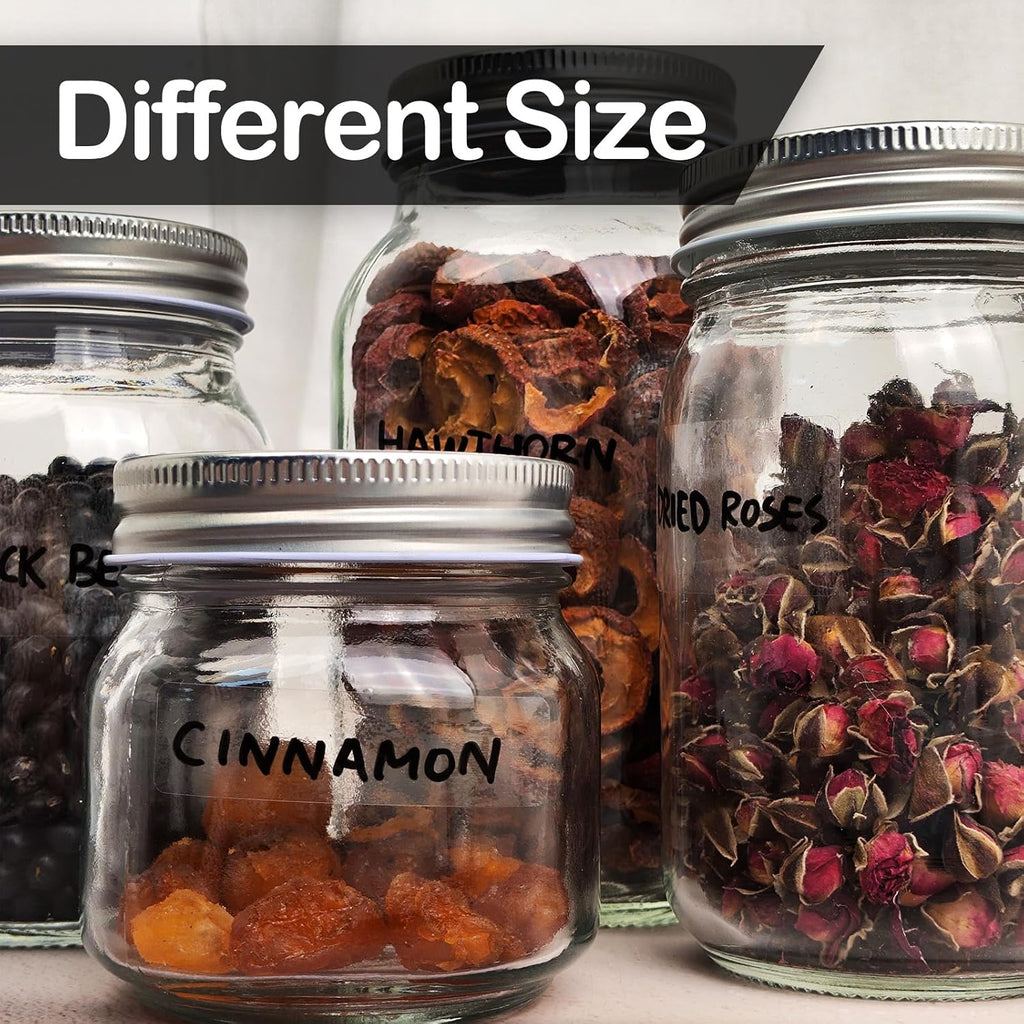 170Pcs Clear Removable Labels for Jars with 2 Liquid Chalk Marker