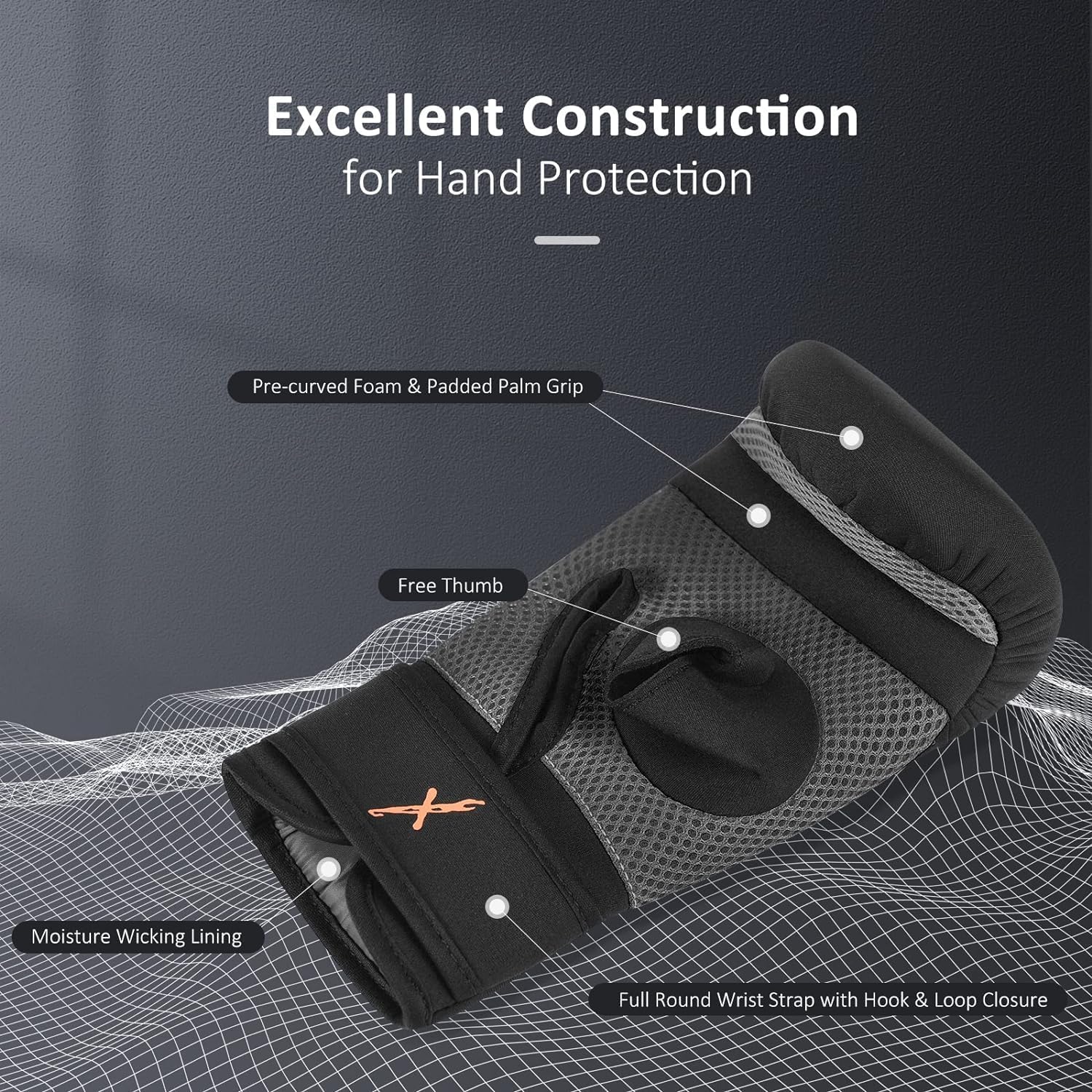 Neoprene Washable Heavy Bag Gloves - Boxing Punching Training