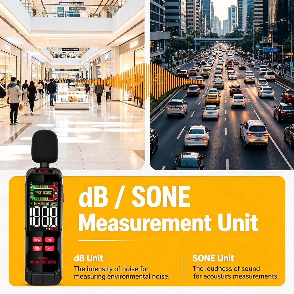 Decibel Meter, Digital Sound Decibel Meter - Range 30-130dB