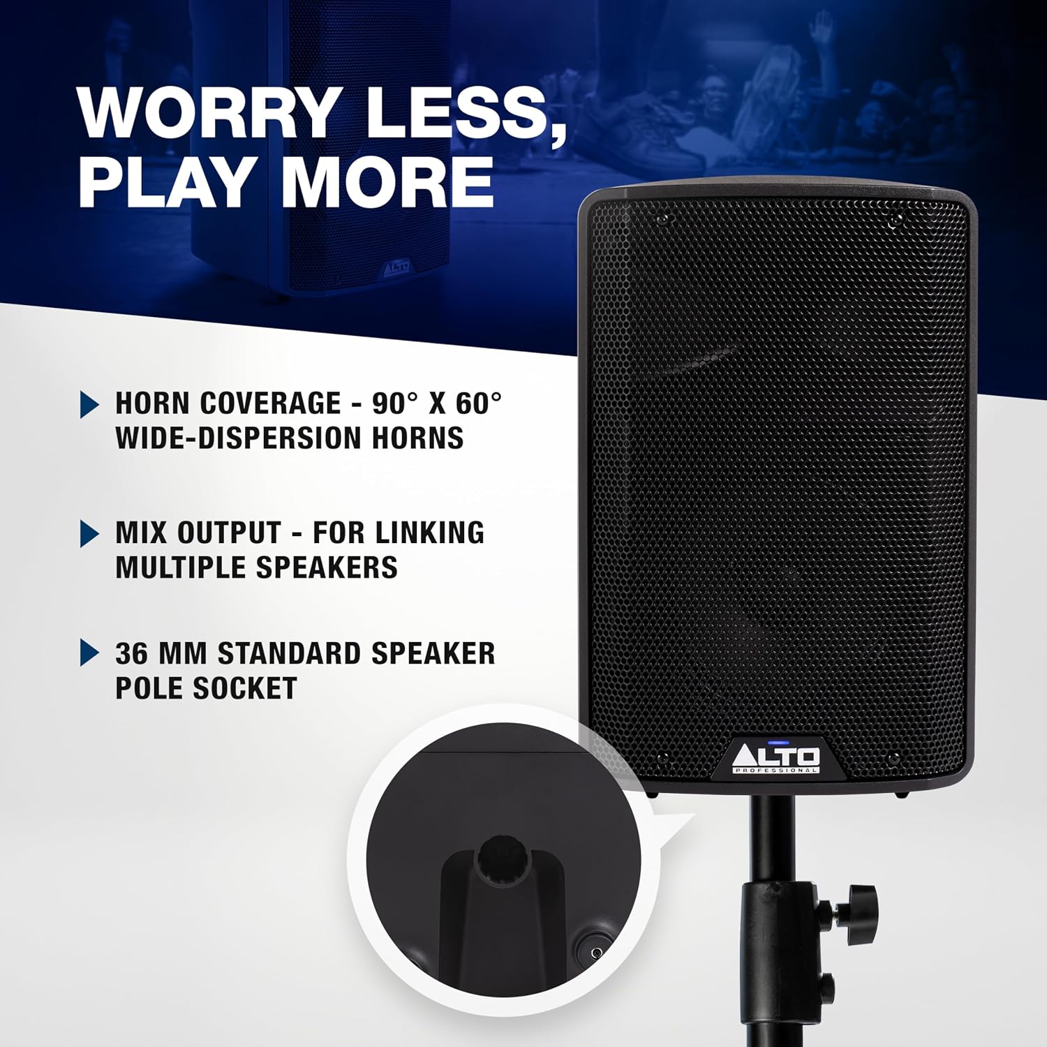 Alto TX410 350W 10" Powered PA Speaker | TWS Bluetooth, 2-Channel Mixer, and Monitor Mode for Bands, DJs, Rehearsals