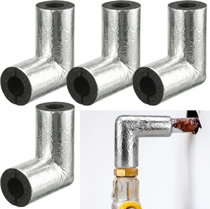 4 Pack 1 Inch Pipe Insulation Foam Tube Elbow Insulation Tubing Elbows Water Freeze Protection Heat Preservation Foam