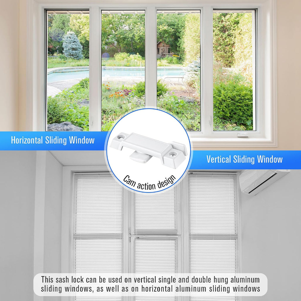 3 Pack Window Sash Locks Compatible with Prime-Line F2590, White