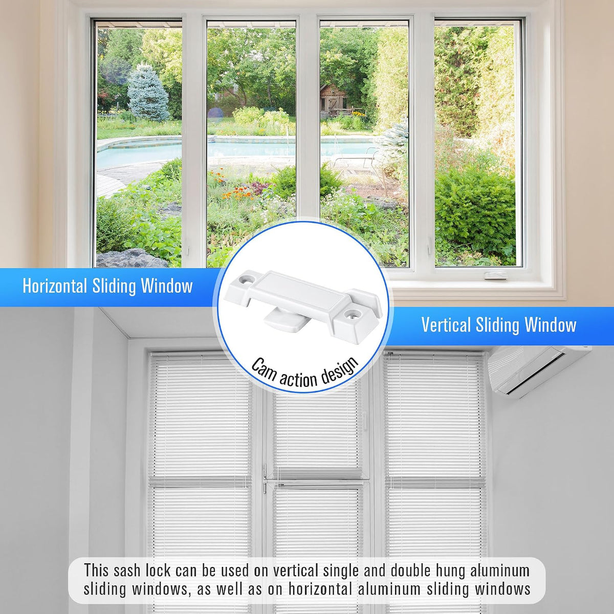 3 Pack Window Sash Locks Compatible with Prime-Line F2590, White