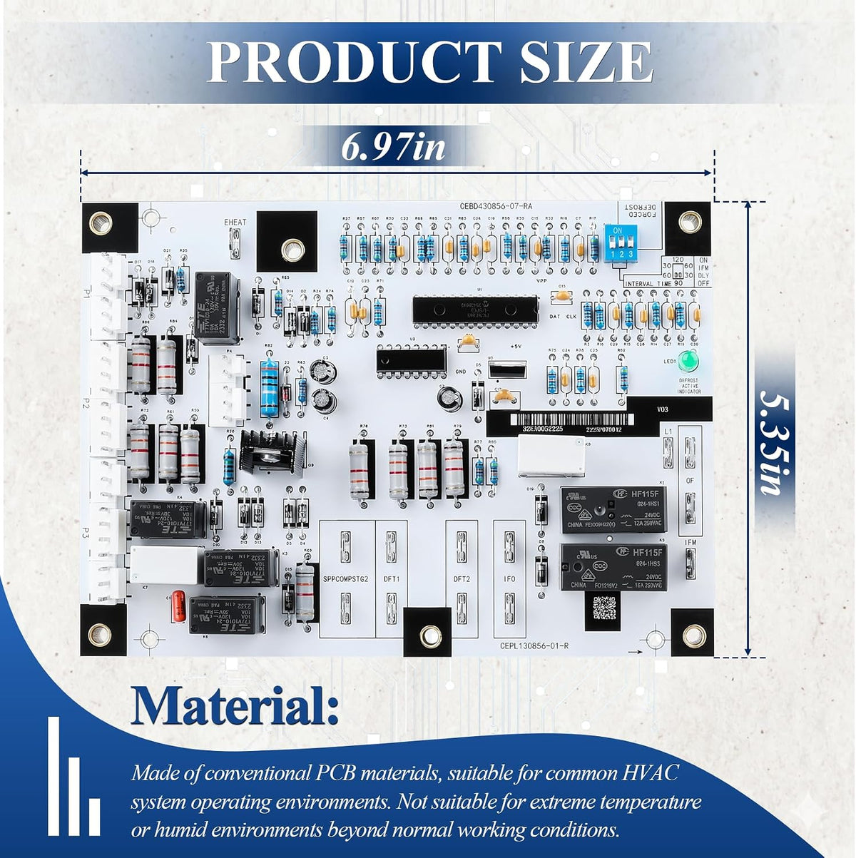 HK32EA005 Defrost Control Board Compatible with HK32-EA005 Suitable for HVAC Heat Pump & Air Conditioner Systems