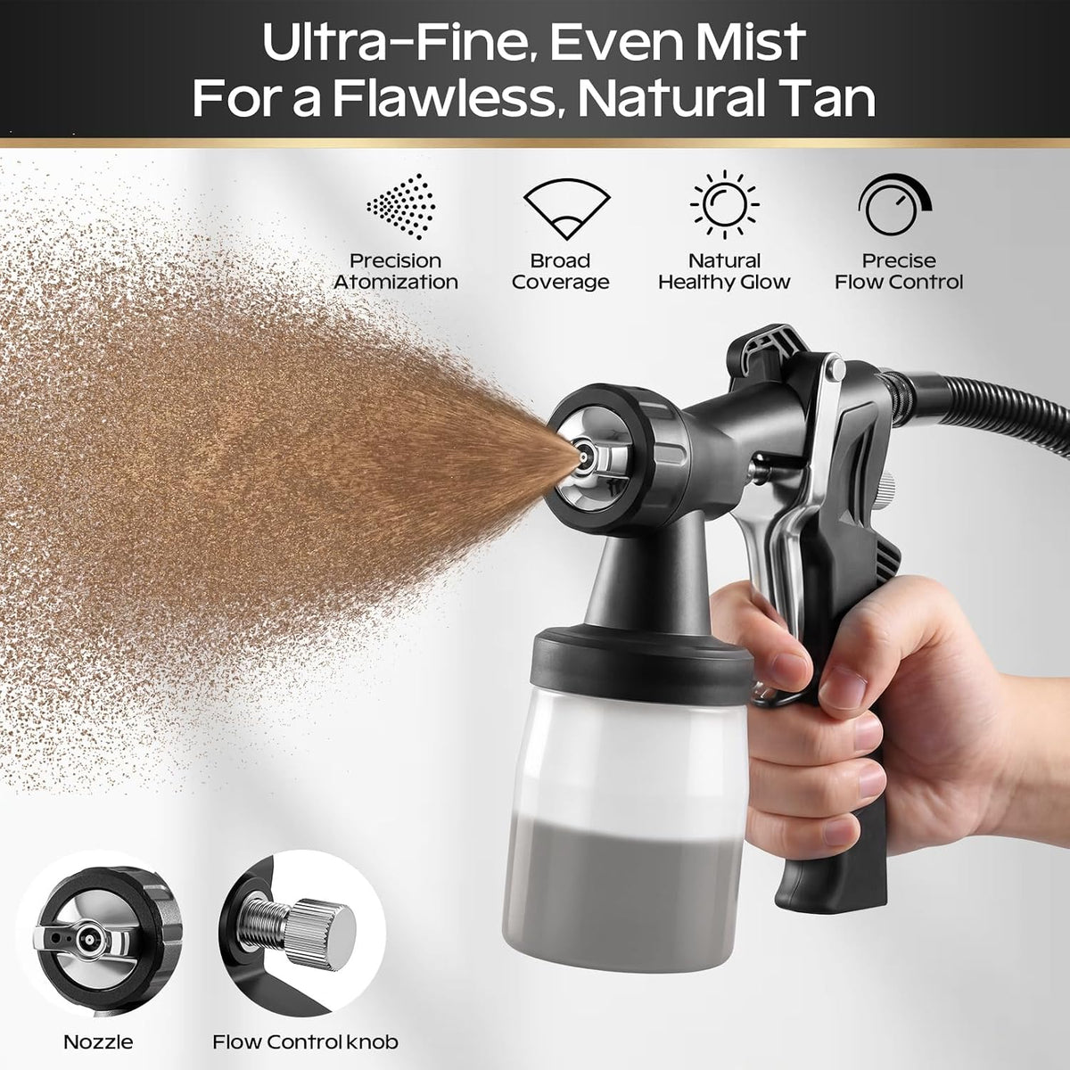 Spray Tan Machine HVLP Gun for Mobile Salon, at Home & Professional Use