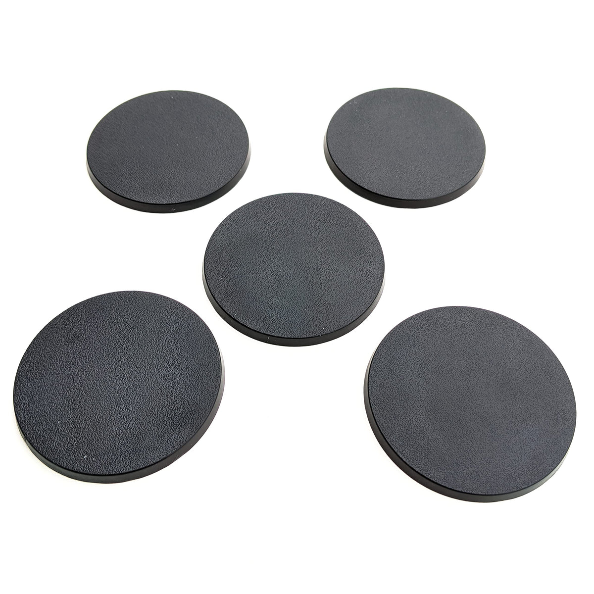 60mm Premium Blank Miniature Bases - Designed for 28mm Scale Tabletop War Game Miniatures - Plastic, Black - 10 Pack