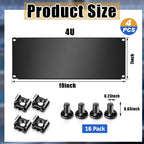4 Pcs 4u Blank Rack Panel, Metal Server Rack Panel