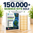 Evviva Sciences Microbiology Science Project Kit, Pre-Poured Agar Plates for Students, Agar Petri Dishes to Learn