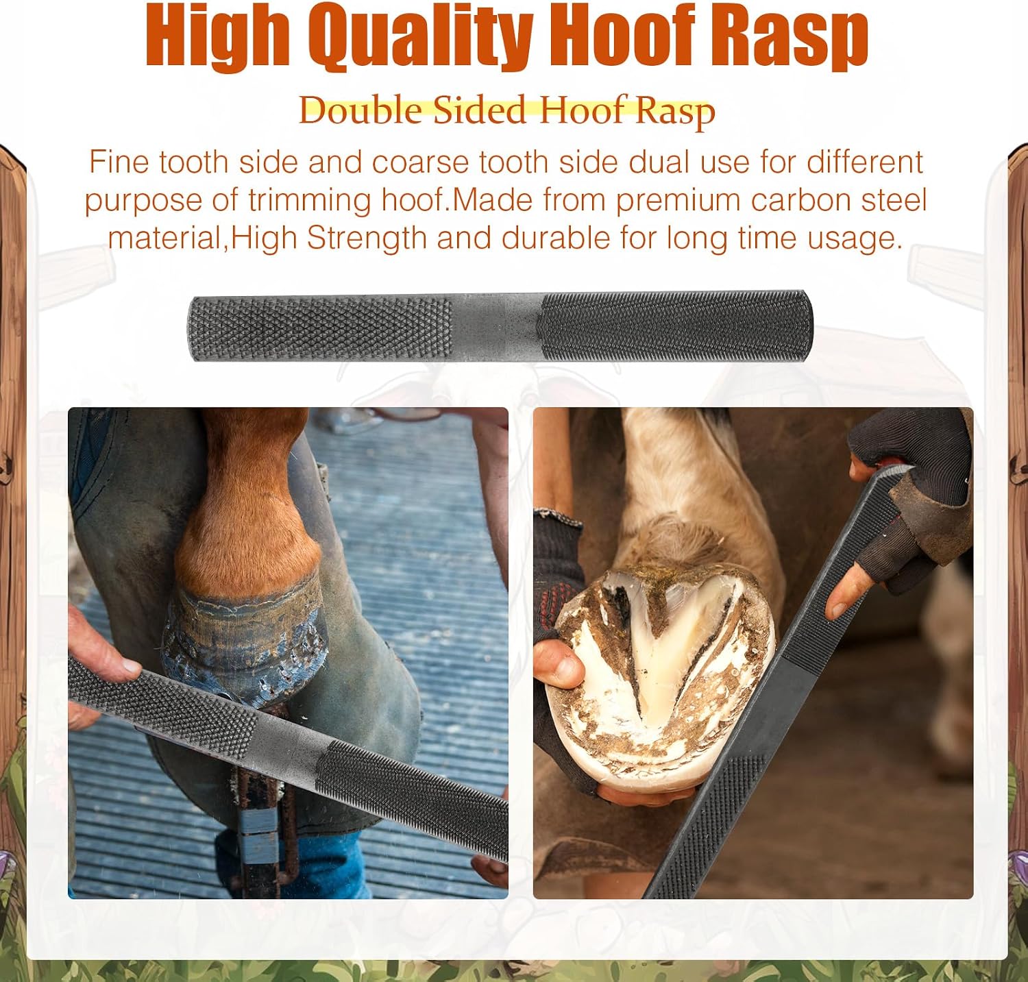 9 Pcs 8 Inch Farrier Tools Kit Horse Goat Hoof Trimmer Metal Shears Farriers Hoof Nipper Cutter Handle Knife Gloves