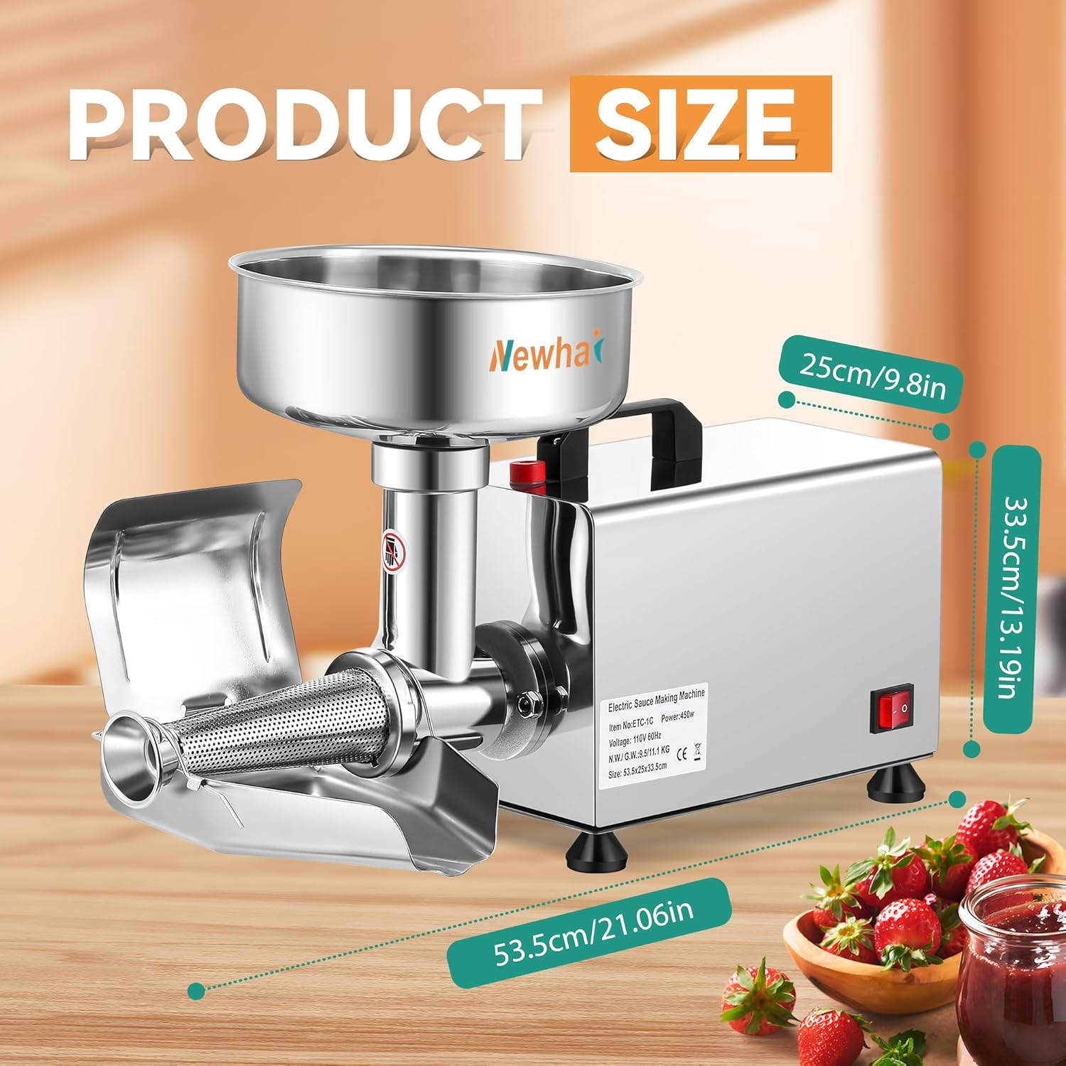 Electric Tomato Strainer, Commercial Milling Machine Sauce Maker
