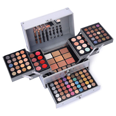 132 Color All In One Makeup Gift Set Kit- Includes 94 Eyeshadow, 12 Lip Gloss, 12 Concealer, 5 Eyebrow powder, 3 Face
