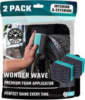 Wonder Wave Durafoam Tire Shine Applicator Foam Pads, 2 Pack | Contoured Durafoam pads hug tire sidewalls for even