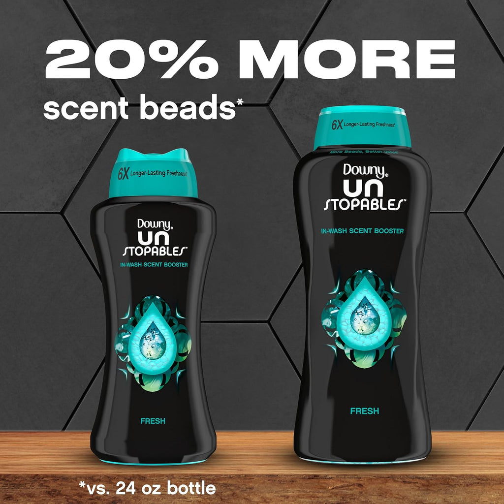 Unstopables In-Wash Scent Booster Beads, Fresh Scent, 30.1 oz, Laundry Beads for Odor Protection, Black